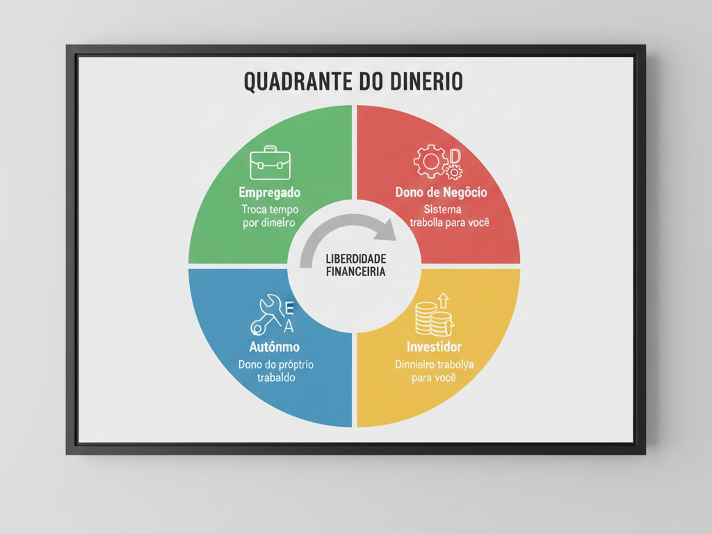 Infográfico comparando os diferentes tipos de renda financeira.